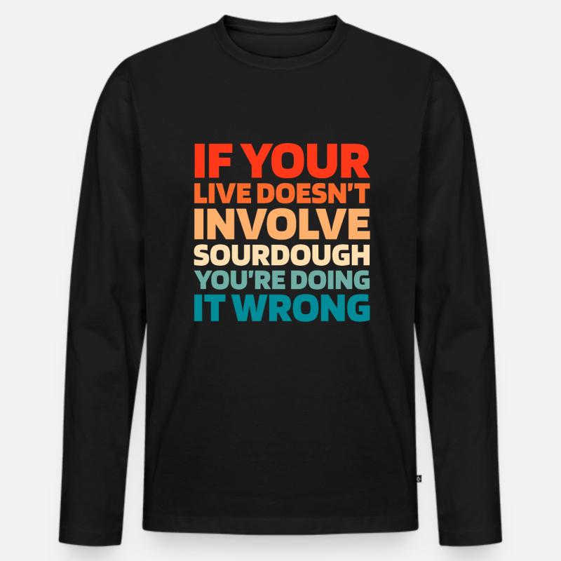 Sauerteig Brot - Männer Premium Bio Langarmshirt - Schwarz