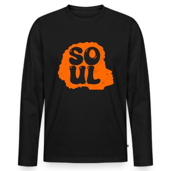 Soul Musik Afro - Männer Premium Bio Langarmshirt - Schwarz - Vorne - Nico (187cm)