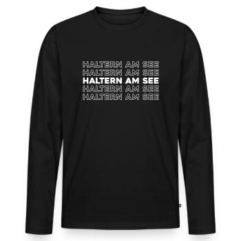 German city of Haltern can be seen - Men's Premium Organic Long Sleeve Shirt - black - Front - Nico (187cm)