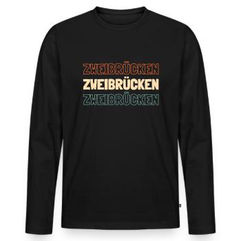 German city Zweibrücken Rhineland-Palatinate - Men's Premium Organic Long Sleeve Shirt - black - Front - Nico (187cm)