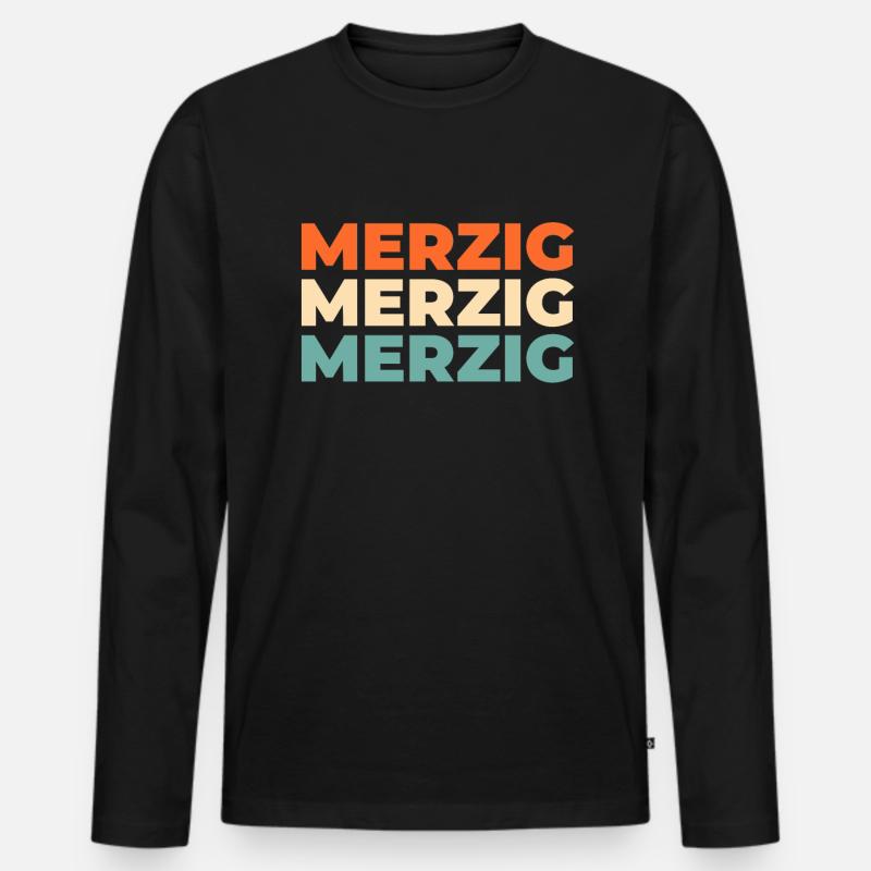 Deutsche Stadt Merzig Saarland - Männer Premium Bio Langarmshirt - Schwarz