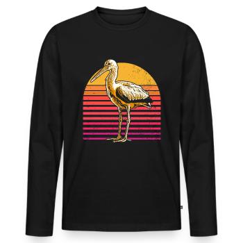 Cigogne - T-shirt manches longues Premium bio Homme - noir - Devant - Nico (187cm)