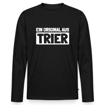 German city Trier Rhineland-Palatinate - Men's Premium Organic Long Sleeve Shirt - black - Front - Nico (187cm)