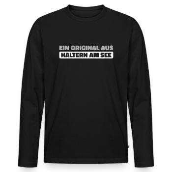 German city of Haltern can be seen - Men's Premium Organic Long Sleeve Shirt - black - Front - Nico (187cm)