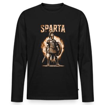 Sparta Warriors Ancient Greece - Men's Premium Organic Long Sleeve Shirt - black - Front - Nico (187cm)