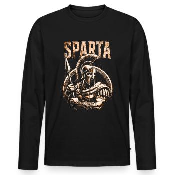 Sparta Warriors Ancient Greece - Men's Premium Organic Long Sleeve Shirt - black - Front - Nico (187cm)