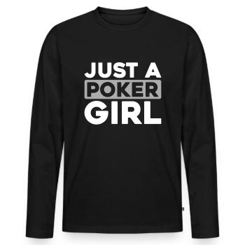 Poker juste une fille de poker - T-shirt manches longues Premium bio Homme - noir - Devant - Nico (187cm)