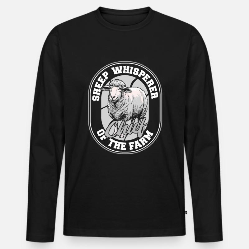 Schäfer Schaf Chef Der Farm - Männer Premium Bio Langarmshirt - Schwarz