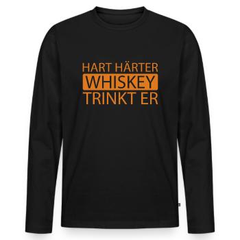 Whisky Whiskey - T-shirt manches longues Premium bio Homme - noir - Devant - Nico (187cm)
