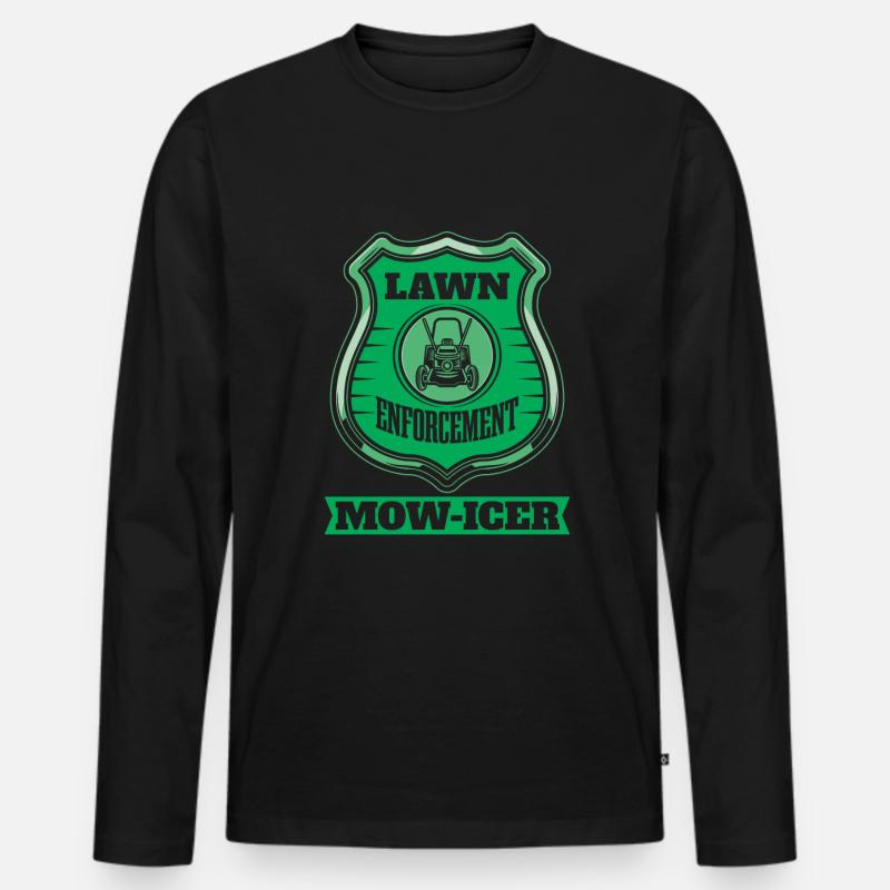 Rasenmäher Mähen - Männer Premium Bio Langarmshirt - Schwarz