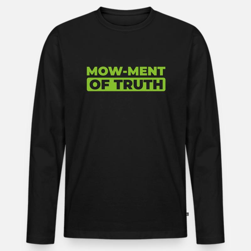 Rasenmäher Mähen - Männer Premium Bio Langarmshirt - Schwarz