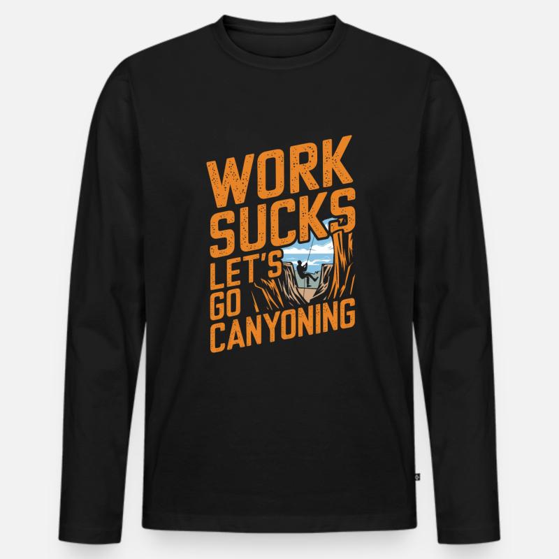 Canyoning Rappelling - Männer Premium Bio Langarmshirt - Schwarz