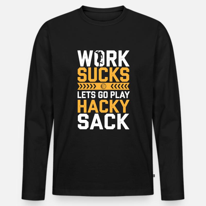 Hacky Sack - Männer Premium Bio Langarmshirt - Schwarz