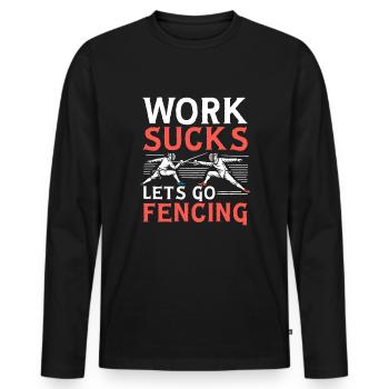 Fencing Fencers - Men's Premium Organic Long Sleeve Shirt - black - Front - Nico (187cm)