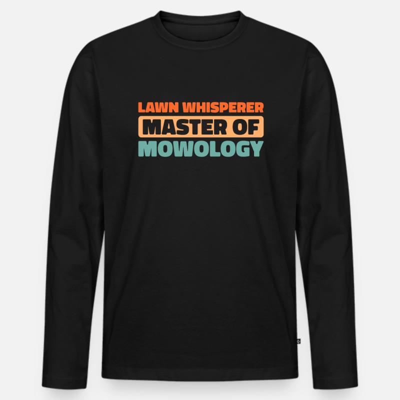 Rasenmäher Mähen - Männer Premium Bio Langarmshirt - Schwarz