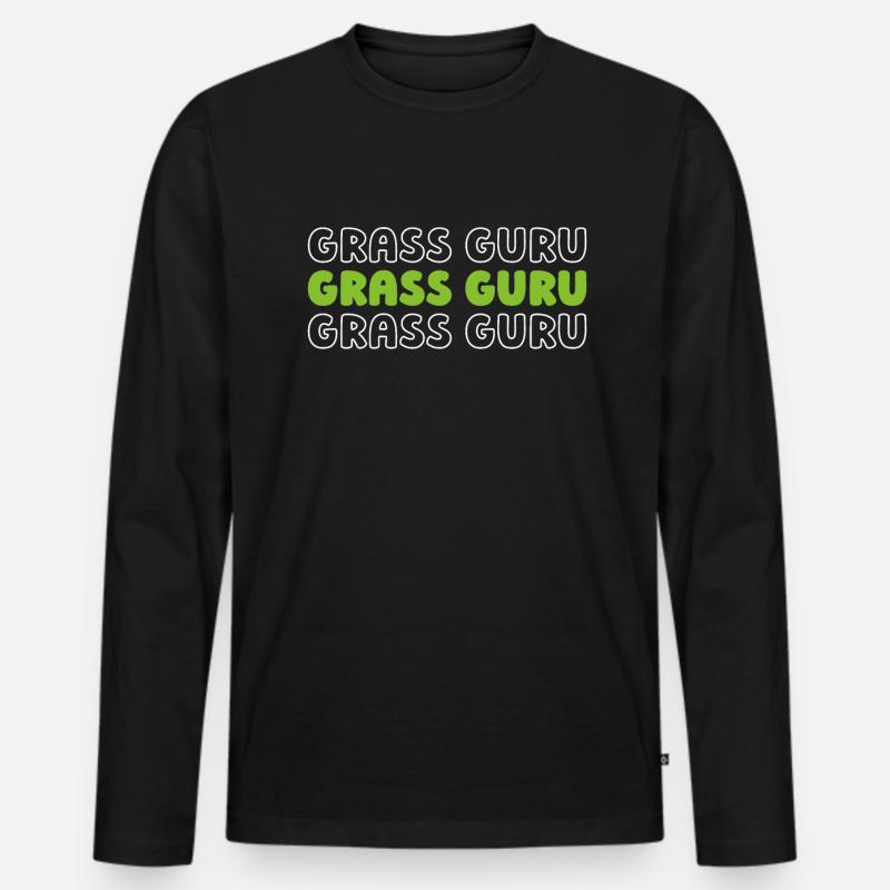 Rasenmäher Mähen - Männer Premium Bio Langarmshirt - Schwarz