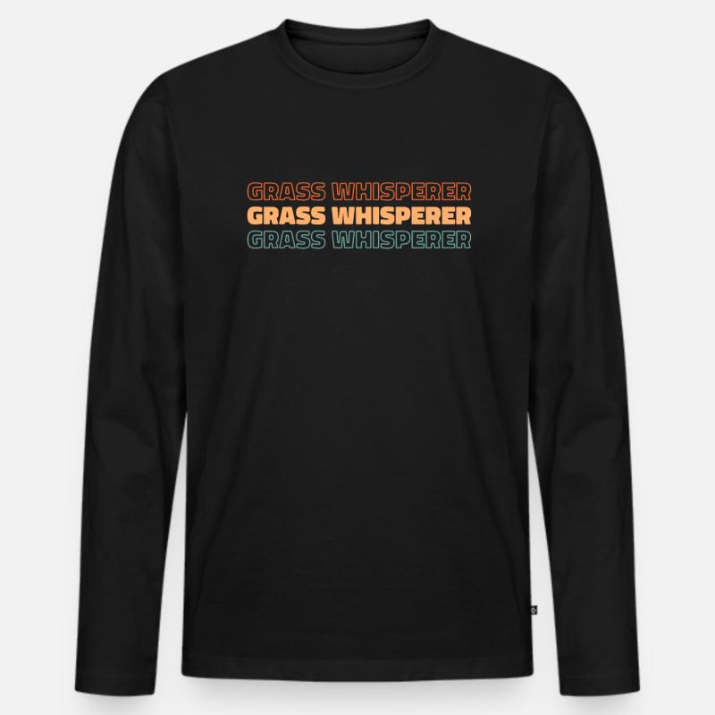 Rasenmäher Mähen - Männer Premium Bio Langarmshirt - Schwarz