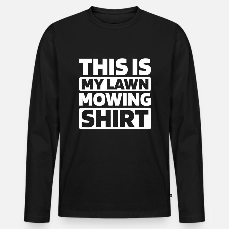 Rasenmäher Mähen - Männer Premium Bio Langarmshirt - Schwarz