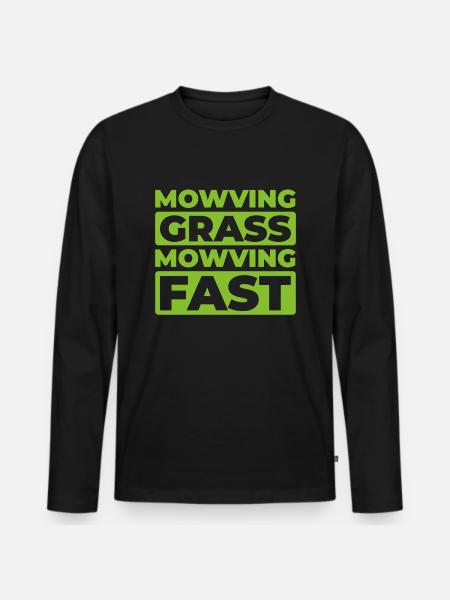 Lawn mower mowing - Men's Premium Organic Long Sleeve Shirt - black