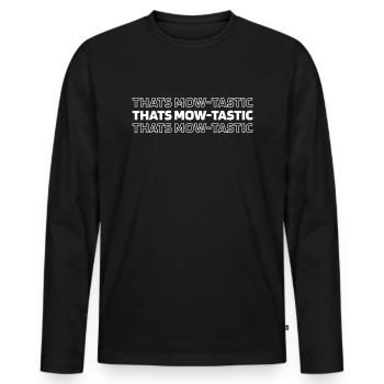 Lawn mower mowing - Men's Premium Organic Long Sleeve Shirt - black - Front - Nico (187cm)