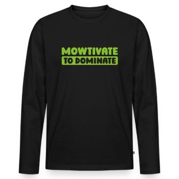 Lawn mower mowing - Men's Premium Organic Long Sleeve Shirt - black - Front - Nico (187cm)