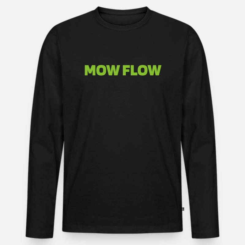 Rasenmäher Mähen - Männer Premium Bio Langarmshirt - Schwarz