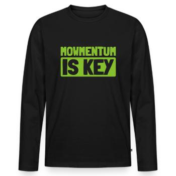 Lawn mower mowing - Men's Premium Organic Long Sleeve Shirt - black - Front - Nico (187cm)
