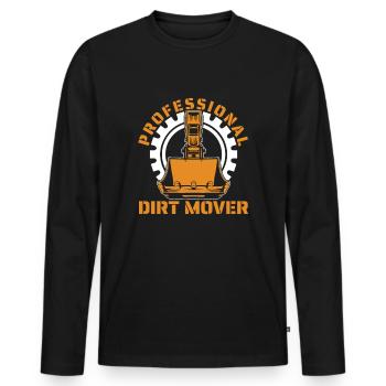 Excavator Operator - Men's Premium Organic Long Sleeve Shirt - black - Front - Nico (187cm)