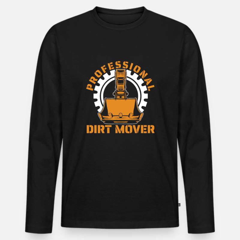 Baggerfahrer - Männer Premium Bio Langarmshirt - Schwarz