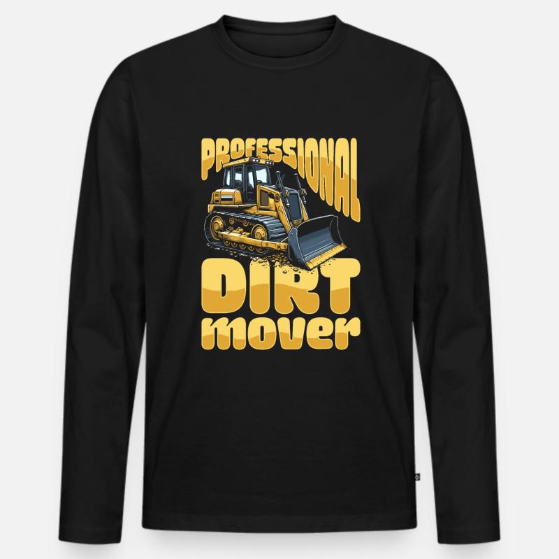 Bulldozer Planierraupe - Männer Premium Bio Langarmshirt - Schwarz