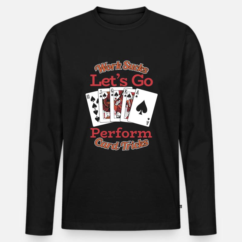 Kartentricks - Männer Premium Bio Langarmshirt - Schwarz
