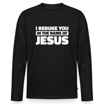 Christian Christianity - Men's Premium Organic Long Sleeve Shirt - black - Front - Nico (187cm)