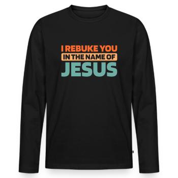 Christian Christianity - Men's Premium Organic Long Sleeve Shirt - black - Front - Nico (187cm)