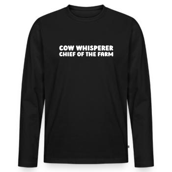 Éleveur de vaches, éleveur laitier, chef d’exploitation - T-shirt manches longues Premium bio Homme - noir - Devant - Nico (187cm)