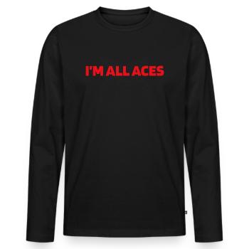 Le poker à All Aces - T-shirt manches longues Premium bio Homme - noir - Devant - Nico (187cm)