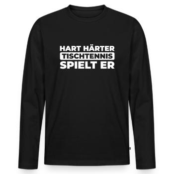 Table tennis Ping-pong - Men's Premium Organic Long Sleeve Shirt - black - Front - Nico (187cm)