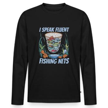 Fisherman - Men's Premium Organic Long Sleeve Shirt - black - Front - Nico (187cm)