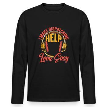 Centre d’opérations du centre de contrôle des appels d’urgence - T-shirt manches longues Premium bio Homme - noir - Devant - Nico (187cm)
