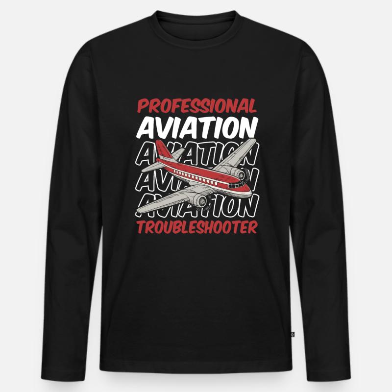 Flugingenieur - Männer Premium Bio Langarmshirt - Schwarz