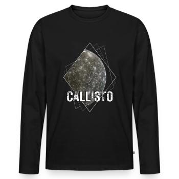 Callisto - Jupiter Moon - Men's Premium Organic Long Sleeve Shirt - black - Front - Nico (187cm)