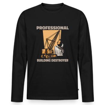 Demolition expert - Men's Premium Organic Long Sleeve Shirt - black - Front - Nico (187cm)