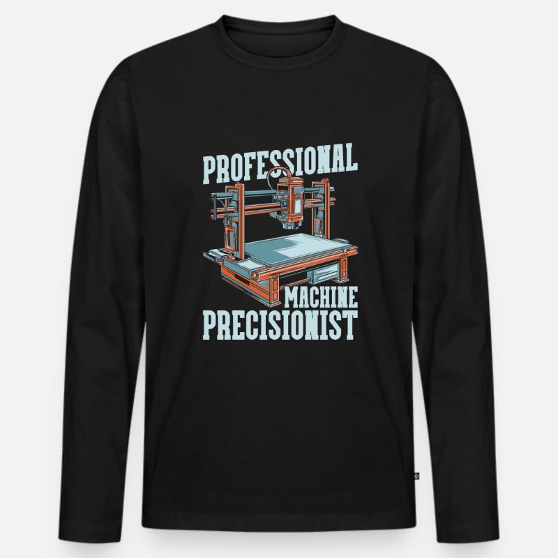 Cnc Fräser - Männer Premium Bio Langarmshirt - Schwarz