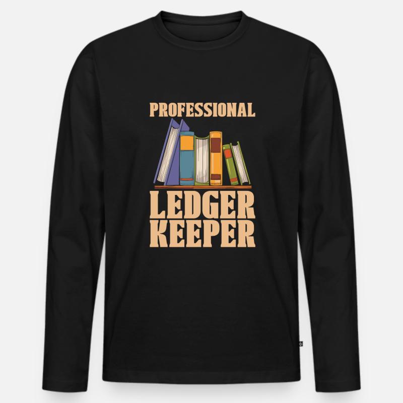 Buchhalter - Männer Premium Bio Langarmshirt - Schwarz