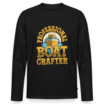 Constructeurs de bateaux - T-shirt manches longues Premium bio Homme - noir - Devant - Nico (187cm)