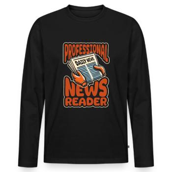 Presenter - Men's Premium Organic Long Sleeve Shirt - black - Front - Nico (187cm)
