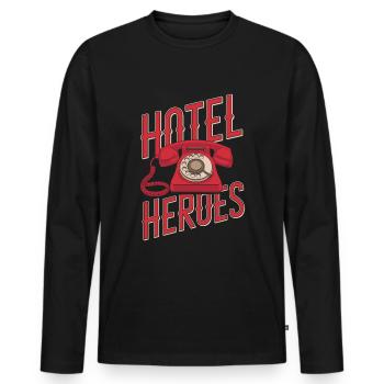 L’équipe de la direction de l’hôtel - T-shirt manches longues Premium bio Homme - noir - Devant - Nico (187cm)