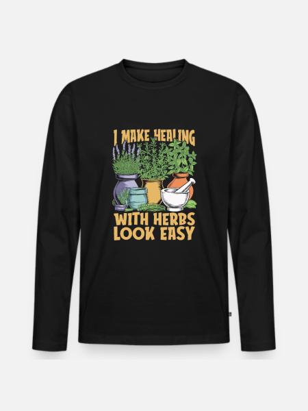 Homöopath - Männer Premium Bio Langarmshirt - Schwarz