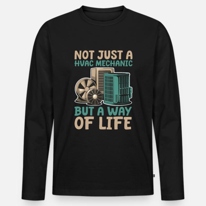 Hlk Techniker - Männer Premium Bio Langarmshirt - Schwarz