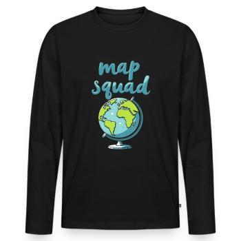 Geography Geographer Kader - Men's Premium Organic Long Sleeve Shirt - black - Front - Nico (187cm)