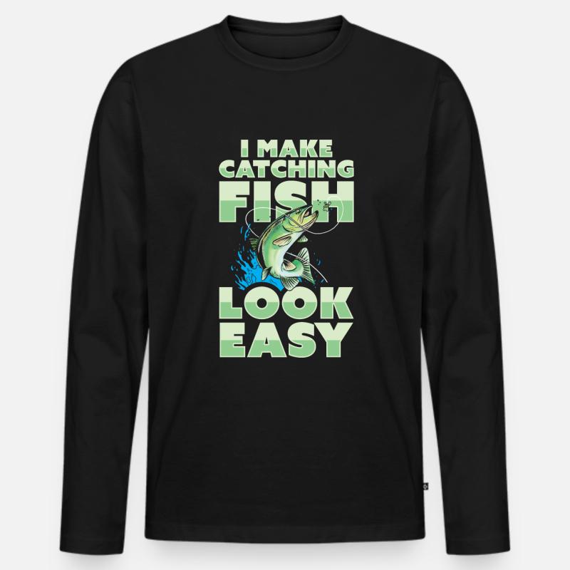Fischer - Männer Premium Bio Langarmshirt - Schwarz